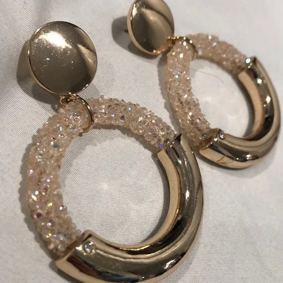 Crystal Hoop Earrings - Picture 2 of 3